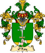 Irish Family Coat of Arms (v.25a) O'Fay or O'Fee